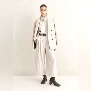 EM+ME Luxe Flannel Wide-Leg Crop Pants